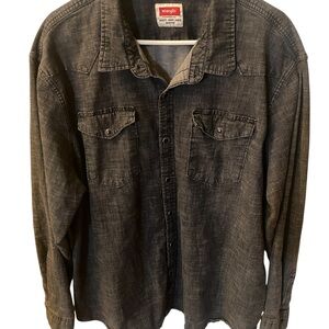 Wrangler Black Casual Button Down Shirt